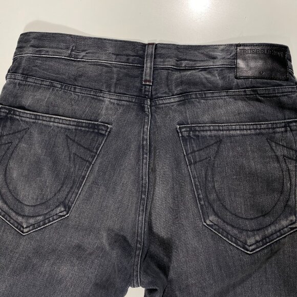 True Religion Rocco Slim Made in Italy Straight Leg Gray Jeans mens size 32x30.5 - Picture 9 of 12